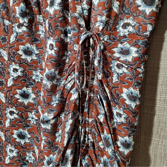 VERONICA BEARD Anjali Silk Floral Ruffled Ruched Mini Dress Sz M/6 - Picture 9 of 13